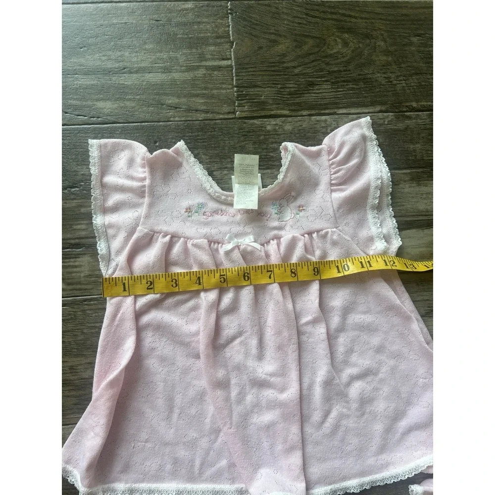 Vintage 2 Piece Carters 4t Girls Toddler Pajamas Bows Croquet Cottage Core‎ Lace
